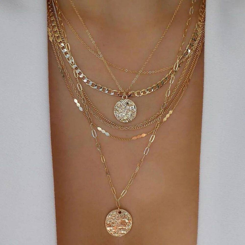 Vintage Gold Multi-style Necklaces For Women
