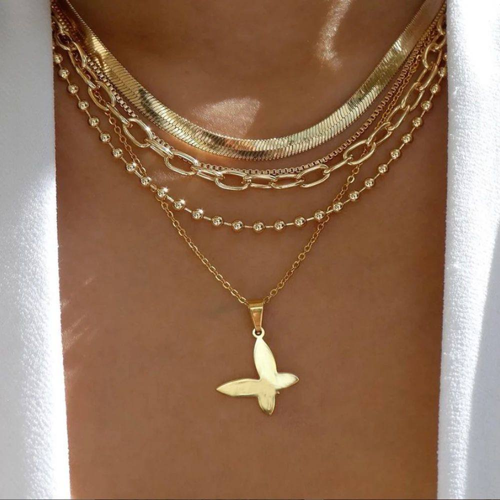 Vintage Gold Multi-style Necklaces For Women