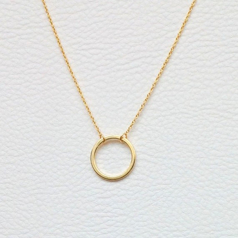 Personality Fashion Ladies Simple Empty Circle Geometric Pendant Necklace Exquisite Clavicle Chain